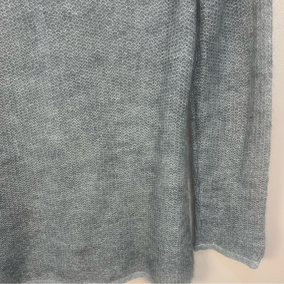 Ann Taylor Super Kid Mohair Blend Fine Open Knit Crystal Button Sweater - Picture 8 of 11